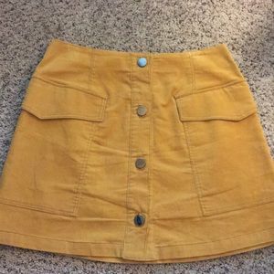 Mustard Button Up Skirt